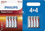 Philips Power Αλκαλικές Μπαταρίες AAA 1.5V 8τμχ