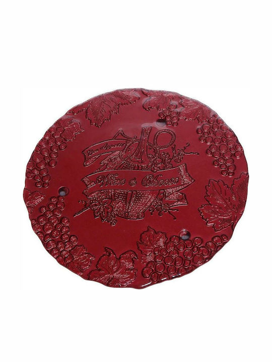 Espiel Platter "Bachaus" with Foot 31.5cm Serving Platter Red