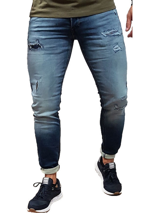 Jack & Jones Pantaloni de Bărbați din Jean în Croială Normală denim albastru