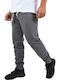 Body Action Men's Sweatpants with Rubber Grey Melange