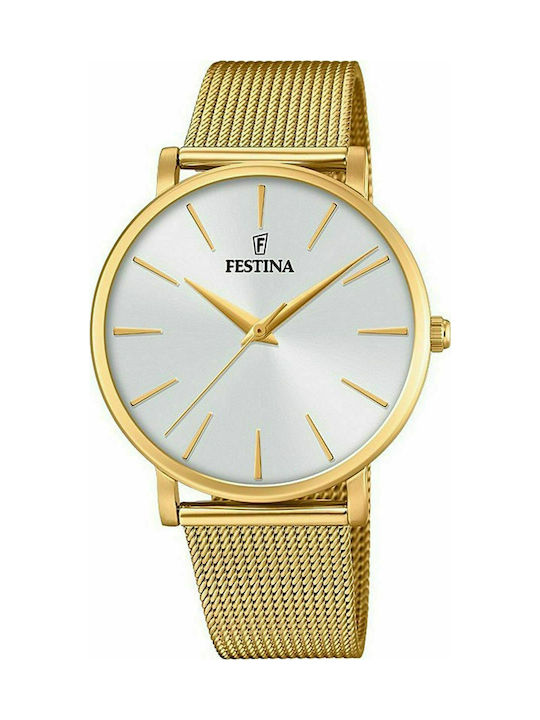Festina Classic Slim Watch with Gold Metal Bracelet