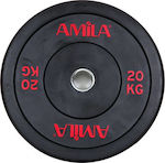 Amila Black R Δίσκος Ολυμπιακού Τύπου Λαστιχένιος 1 x 20kg Φ50mm
