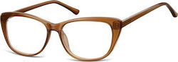 Sunoptic Plastic Eyeglass Frame Butterfly Brown CP129E