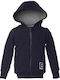 Kids Sweatshirt Cardigan With Hood And Pockets Navy Blue