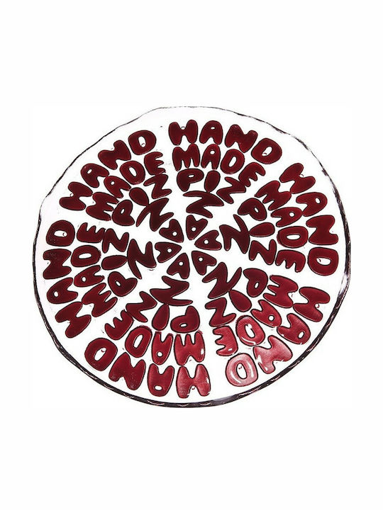 Espiel Platter "Handmade Pizza" Red Letters 33cm Serving Platter Red with Diameter 33cm