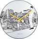 Nextime Next Time Trumpet City Αθόρυβο Ρολόι Τοίχου Μεταλλικό Μαύρο Ø40cm