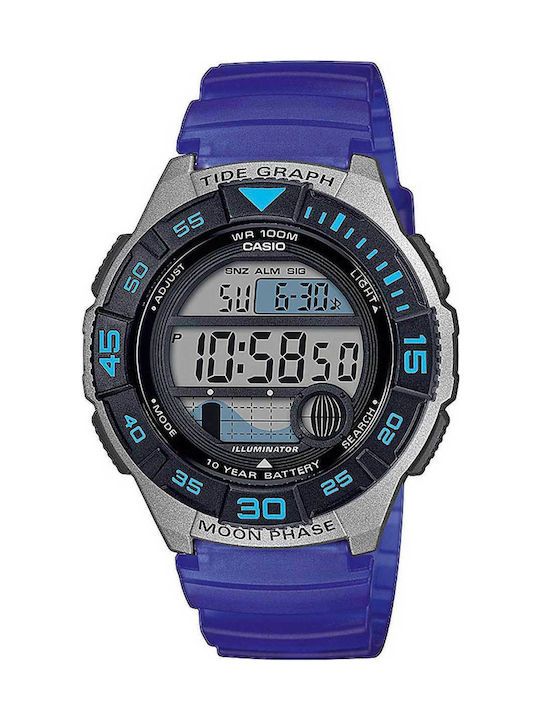 Casio Digital Uhr Batterie mit Blau Kautschukar...
