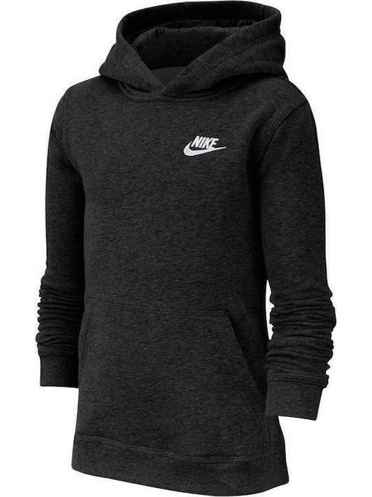 Fleece Kids Sweatshirt with Hood and Pockets Black SPORTSWEAR CLUB