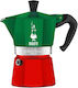 Bialetti Moka Express Tricolore Stovetop Espresso Pot for 3Cups Green