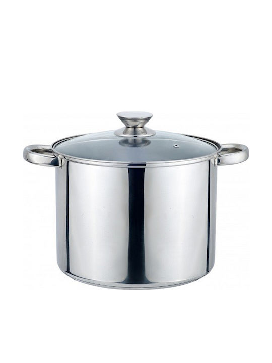 Muhler with Glass lid from Stainless Steel & Triple bottom Deep Stainless Steel Pot 14.8lt / 30cm