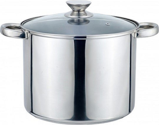 Muhler with Glass lid from Stainless Steel & Triple bottom Deep Stainless Steel Pot 14.8lt / 30cm Muhler with Glass lid from Stainless Steel & Triple bottom Deep Stainless Steel Pot 14.8lt / 30cm