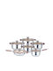 Muhler Cookware Set of Stainless Steel with No Coating Silver 12pcs