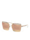 Women’s Sunglasses with Rose Gold Metallic Frame and Pink Mirror Lens