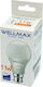 Wellmax Β22 LED Bulb 11W for Socket E27 and Shape A60 Warm White 1050lm