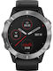 Fenix 6 47mm Smartwatch mit Pulsmesser (Silver with Black Band)