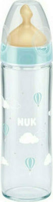 Nuk Glasflasche New Classic Gegen Koliken mit Kautschuksauger für 0+, 0+ m, Monate Ciell 240ml 1Stück 10.745.079