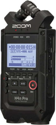 Zoom H4n Pro Black Multichannel Battery Powered/Electric Portable Audio Digital Recorder Phantom Power with Memory Card for 5.5 Hours Recording