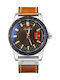 Curren Men's Watch 45mm Battery with Leather Strap Brown Silver
