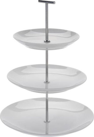 Excellent Houseware Ορντεβιέρα Τριώροφη Πορσελάνης Εταζέρα από Πορσελάνη