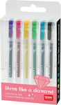 Legami Milano Shine Like a Diamond Pen Gel 1mm with Multicolour Ink 6pcs