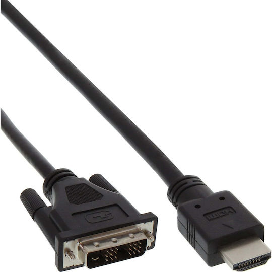 InLine Kabel DVI-D-Stecker - HDMI-Stecker 0.5m Schwarz (17659E)