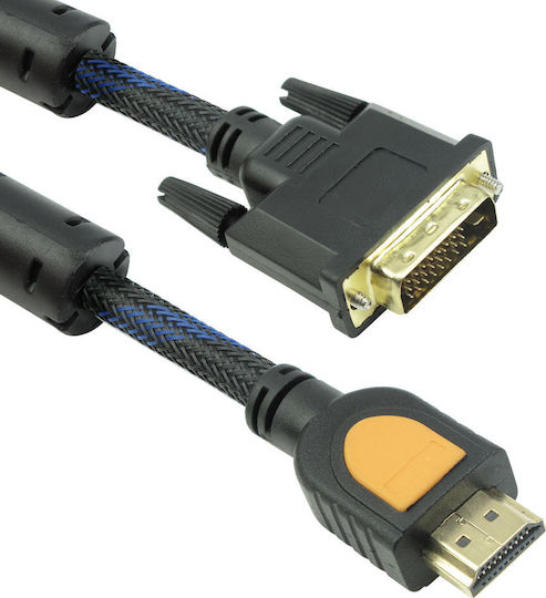 DeTech Cablu DVI-D - HDMI de sex masculin 10m Negru (18192)