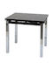 Table Dining Room Extendable with Glass Surface Black 80(+40)x65x75cm