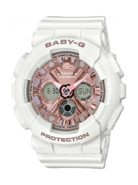 Casio Watch with White Rubber Strap BA-130-7A1