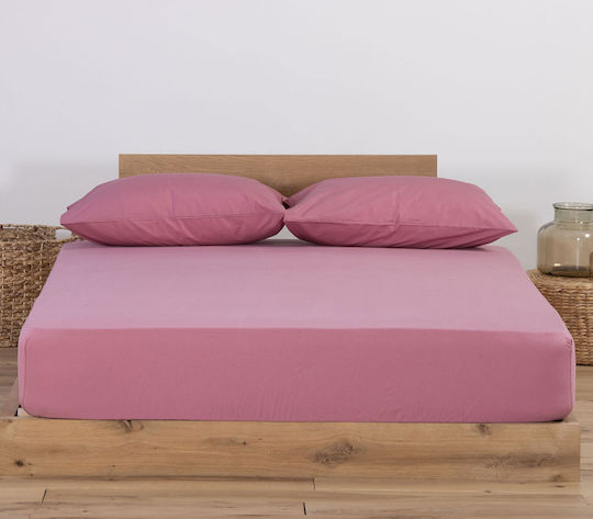 Nef-Nef Homeware Sheet Super-Double with Elastic 160x200+30cm. Jersey Apple