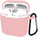 ObaStyle Case Silicone with Hook in Pink color for Apple AirPods 1 / AirPods 2