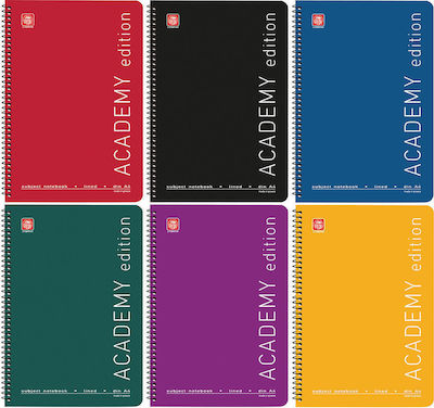 Typotrust Spiral Notebook Ruled A4 60 Sheets 2 Subjects Academy 1pcs (Μiscellaneous Designs/Colors)