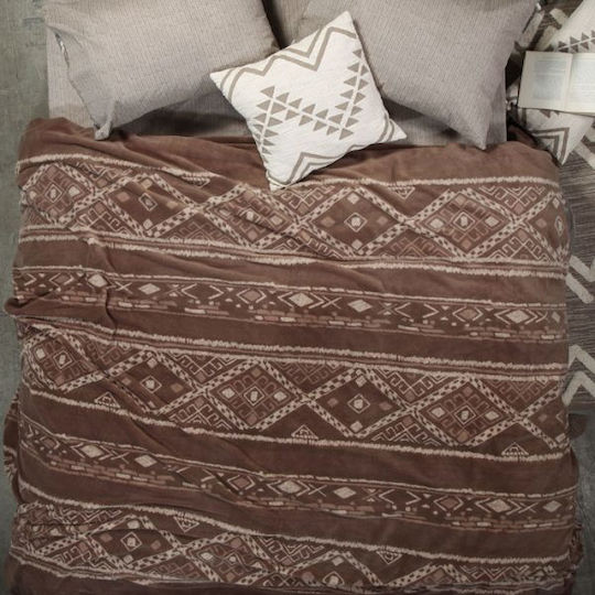 Nef-Nef Homeware Gana Κουβέρτα Fleece Υπέρδιπλη 220x240εκ. Taupe