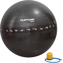 Tunturi Μπάλα Pilates 75cm σε μαύρο χρώμα
