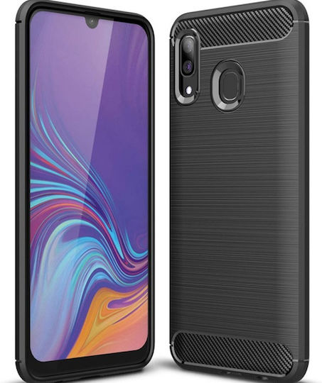 Powertech Задна корица Силикон Черен (Galaxy A40)
