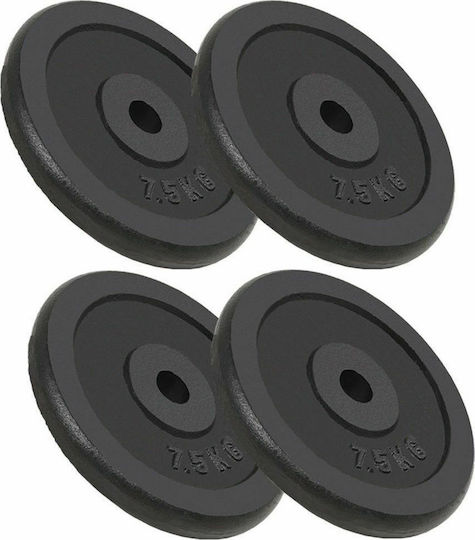 vidaXL Set of Plates Metal 4 x 7.5kg Φ30mm