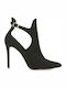 Jessica 920 Suede Γυναικεία Μποτάκια με Ψηλό Τακούνι Μαύρα