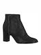 Tamaris Leather Women's Ankle Boots with Medium Heel Black