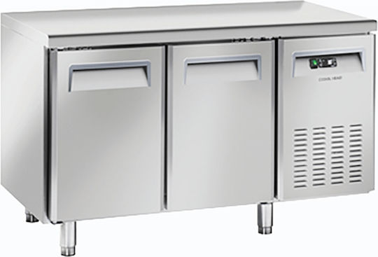 Cool Head Frigider Inoxidabil de Banc 260lt cu 2 Uși și Unitate de Răcire -2/+8°C L85xl70xH135cm