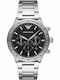 Emporio Armani Men's Watch 43mm Chronograph Battery with Silver Metal Bracelet