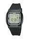 Casio Digital Watch Battery with Black Rubber Strap W-201-1AVEF