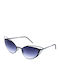 Italia Independent I-Thin Metal Women's Sunglasses with Black Metal Frame and Light Blue Lens 0218.009.071