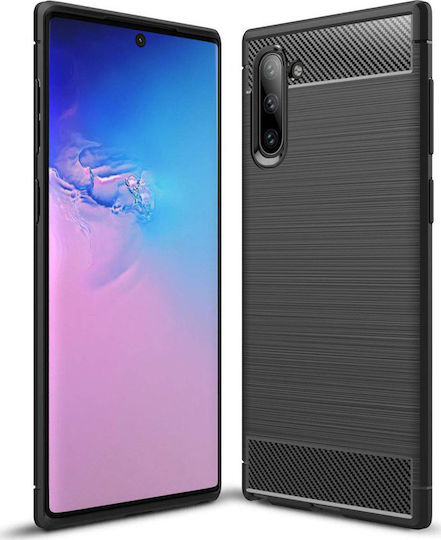 Hurtel Carbon Fiber Back Cover Σιλικόνης 1.4mm Μαύρο (Galaxy Note 10)