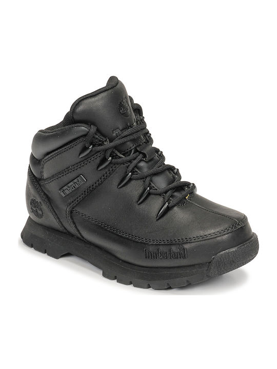 Timberland Kids Leather Boots with Lace Black