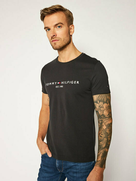Tommy Hilfiger Ανδρικό T-shirt Κοντομάνικο Μαύρο MW0MW11465-BAS