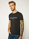 Tommy Hilfiger T-shirt Bărbătesc cu Mânecă Scurtă Negru