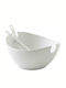 Espiel Porcelain Salad Bowl with Salad Spoons Λευκή 25x29x14cm 3pcs