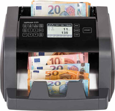 Ratiotec Contor de bani pentru Bills cu capacitate de numărare mixtă și viteză de 1200 bancnote pe minut Rapidcount S575