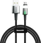 Baseus Zinc Braided / Magnetic USB 2.0 to micro USB Cable Μαύρο 1m (CAMXC-A01)