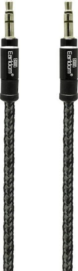 Earldom Καλώδιο Ήχου 3.5mm male - 3.5mm male Μαύρο 1m με Επίχρυσους Ακροδέκτες ET-AUX04