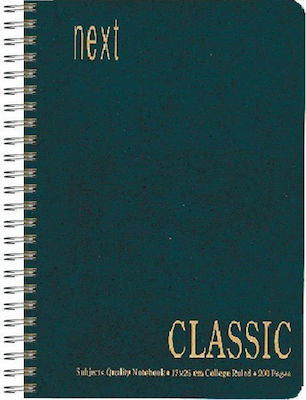 Next Spiral Notebooks Ruled B5 2 Subjects Classic Green 10pcs